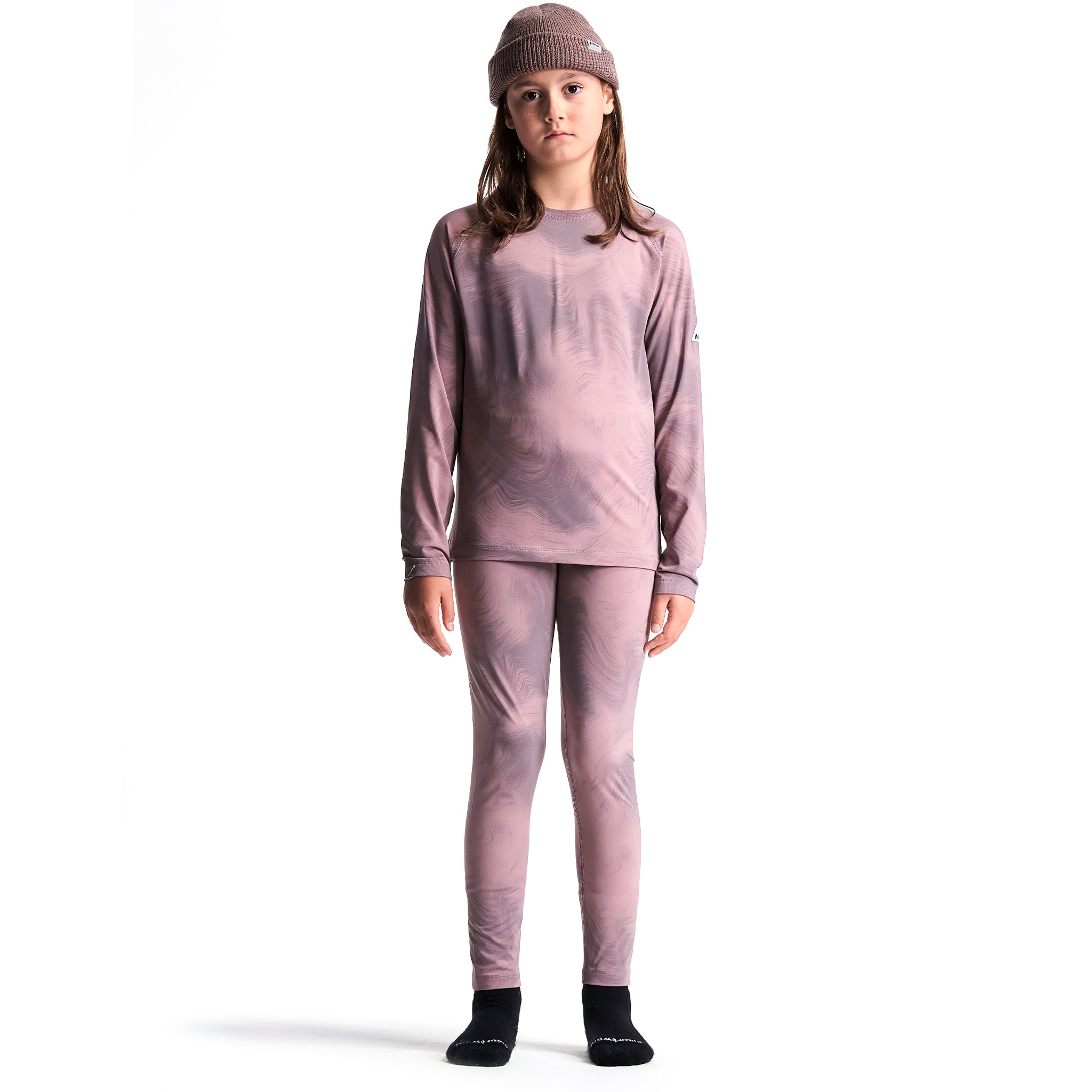 UNION PRINT BASE LAYER JR LIGHT PLUM